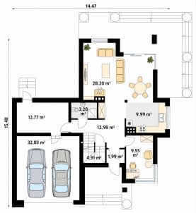 Rzut projektu Cyprys 5 (KO) - parter