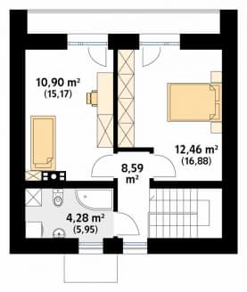 Rzut projektu Lopra (KO) - poddasze