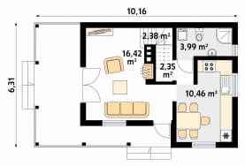 Rzut projektu Poziomka dr-S (DR-S) - parter