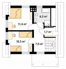 Rzut projektu Majka (CE) - poddasze