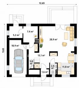 Rzut projektu Carmen (CE) - parter