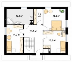 Rzut projektu Carmen (CE) - poddasze