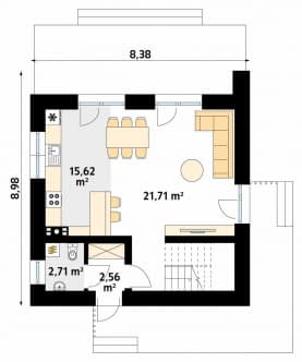 Rzut projektu Lopra 3 (KO) - parter