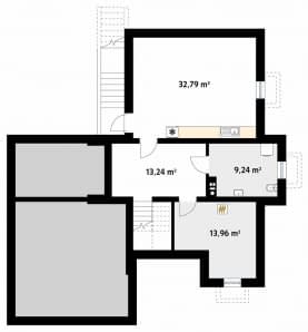 Rzut projektu Cyprys 10 (KO) - piwnica