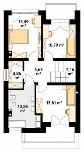 Rzut projektu Dąb 2 W (CE) - pietro1