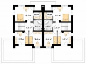 Rzut projektu Waniliowy (CE) - poddasze