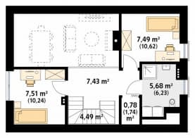Rzut projektu Aksamitka (KO) - poddasze