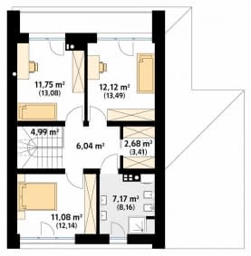 Rzut projektu Malutki 10 (KO) - poddasze