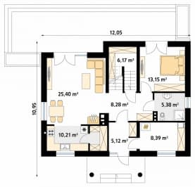 Rzut projektu Arion (CE) - parter