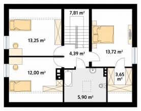 Rzut projektu Arion (CE) - poddasze