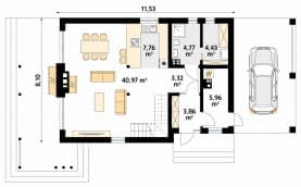 Rzut projektu Weranda dr-S (DR-S) - parter