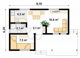 Rzut projektu Best dr-S (DR-S) - parter