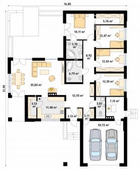 Rzut projektu Ambrozja 9 (CE) - parter