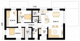 Rzut projektu Paproć 3 (CE) - parter