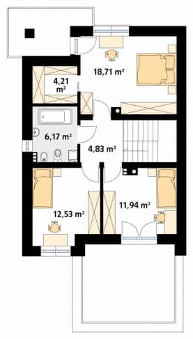 Rzut projektu Sekwoja W (CE) - pietro1