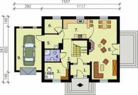 Rzut projektu EL PASO - Parter