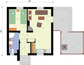 Rzut projektu ESTELLA dom letniskowy -