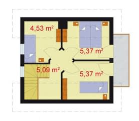 Rzut projektu ORLEAN dom letniskowy z poddaszem - Poddasze
