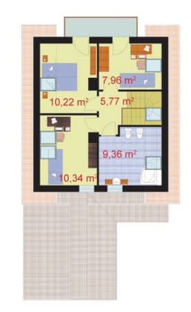 Rzut projektu PALMIRA - Poddasze