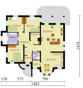 Rzut projektu LA PAZ - Parter