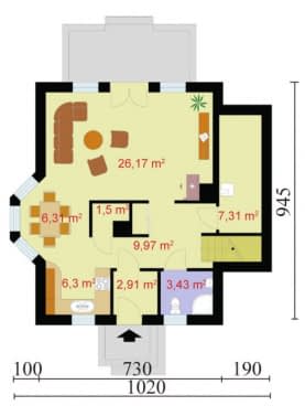 Rzut projektu PANAMA - Parter