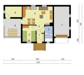 Rzut projektu MODENA dom letniskowy - Rzut parteru