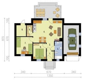 Rzut projektu LOZANNA - Przyziemie