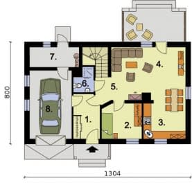 Rzut projektu LAMIA - Przyziemie