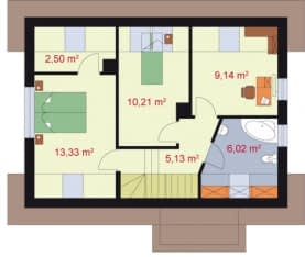 Rzut projektu OTTAWA - Rzut poddasza
