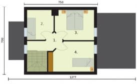 Rzut projektu ORLEAN 3 dom letniskowy z poddaszem - Rzut poddasza