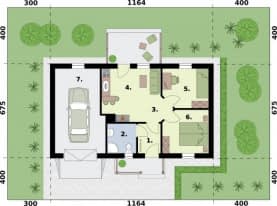 Rzut projektu AVERNO dom letniskowy - Rzut przyziemia