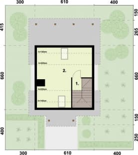 Rzut projektu LUIZJANA dom letniskowy z poddaszem - Rzut poddasza