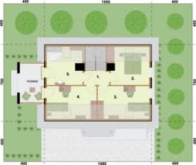 Rzut projektu KATANIA szkielet drewniany - Rzut poddasza