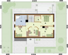 Rzut projektu LAMIA 2 szkielet drewniany - Rzut poddasza