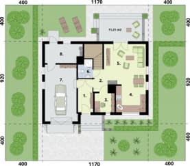 Rzut projektu LAMIA 4 - Rzut przyziemia