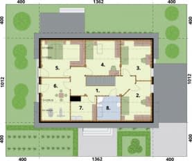 Rzut projektu NICEA 2 szkielet drewniany - Rzut poddasza