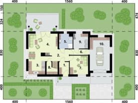 Rzut projektu TRYPOLIS 3 - Rzut przyziemia