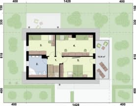 Rzut projektu TRYPOLIS 4 szkielet drewniany - Rzut poddasza