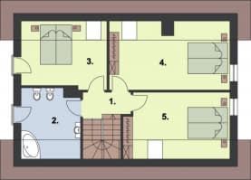 Rzut projektu TRYPOLIS szkielet drewniany - Rzut poddasza