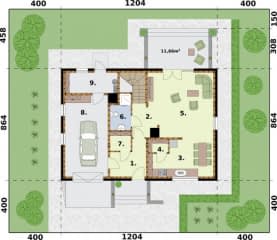 Rzut projektu RIO szkielet drewniany - Rzut przyziemia