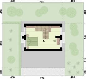 Rzut projektu BARI C dom mieszkalny, całoroczny - Rzut poddasza