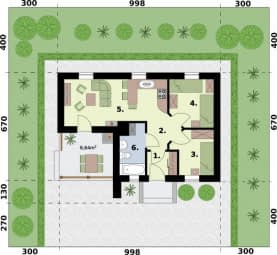 Rzut projektu AROSA C dom mieszkalny, całoroczny - Rzut przyziemia