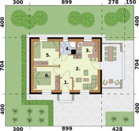 Rzut projektu TORONTO C szkielet drewniany, dom mieszkalny, całoroczny ogrzewanie kocioł gazowy - Rzut przyziemia