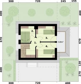 Rzut projektu ORLEAN 2 C dom mieszkalny, całoroczny - Rzut poddasza