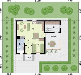 Rzut projektu BOGOTA C dom mieszkalny, całoroczny - Rzut przyziemia