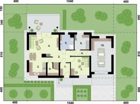 Rzut projektu TRYPOLIS 3 EKO - pompa ciepła i wentylacja mechaniczna - Rzut przyziemia