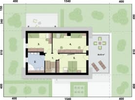 Rzut projektu TRYPOLIS 3 EKO - pompa ciepła i wentylacja mechaniczna - Rzut poddasza