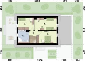 Rzut projektu TRYPOLIS 8 - Wariant B - rzut poddasza