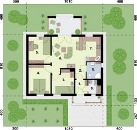 Rzut projektu LA PALMA 2 C EKO dom mieszkalny, całoroczny z pompą ciepła i podłogówką - Rzut przyziemia