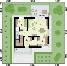 Rzut projektu SEVILLA 3 - Rzut przyziemia